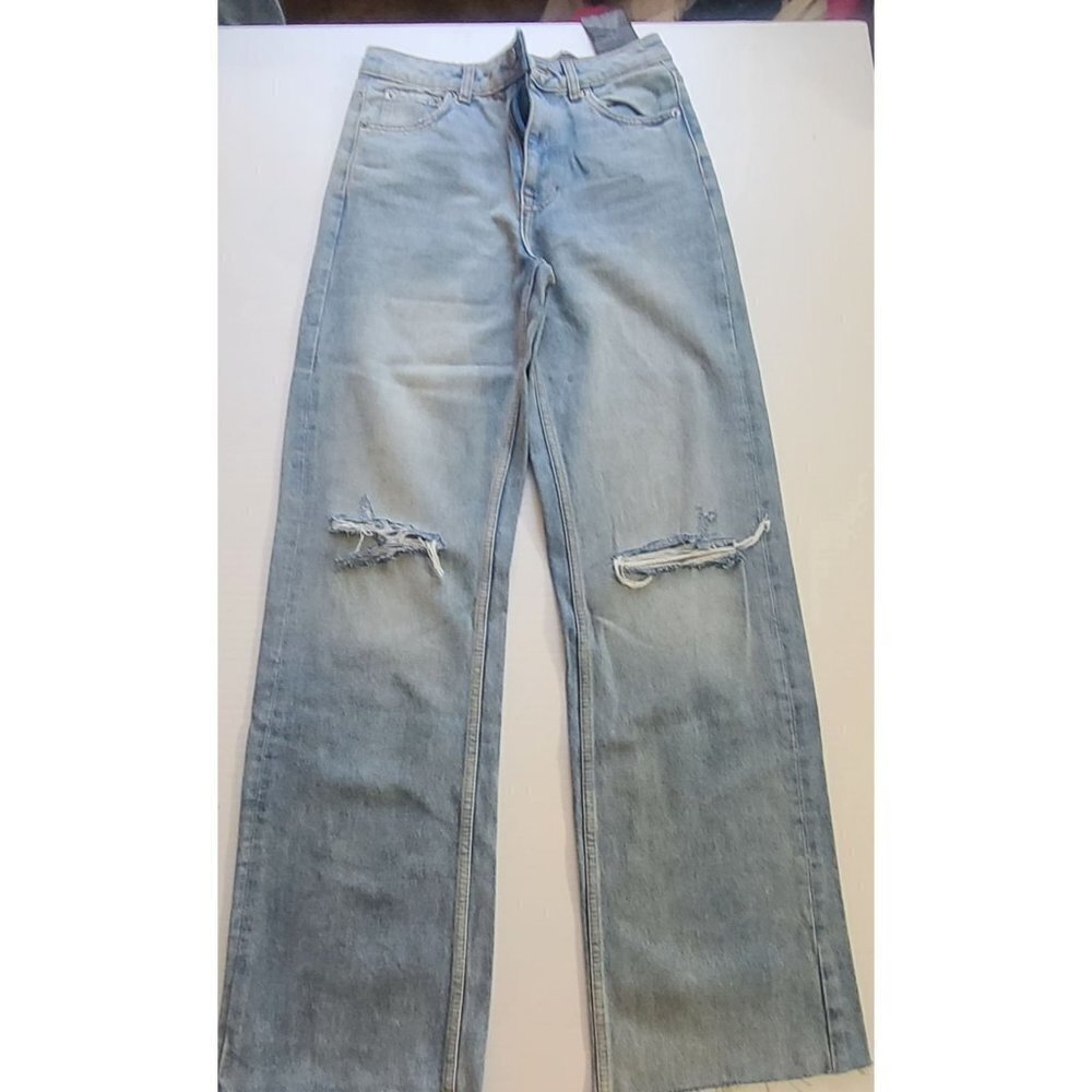 ZARA ZW HIGH-WAISTED WIDE LEG JEANS LIGHT BLUE SIZE 36 | 7223/040 - Picture 11 of 11